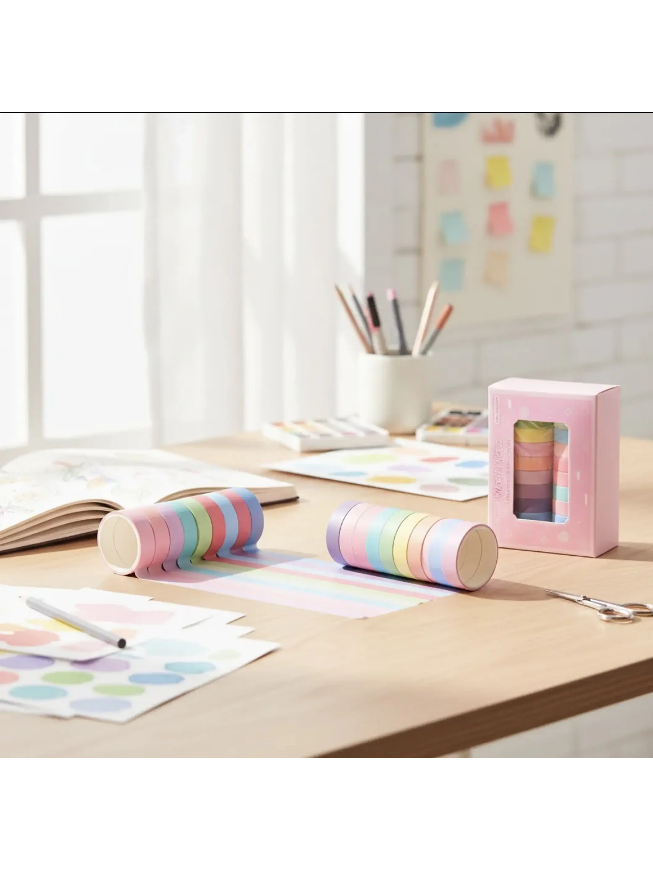 Washi tape 20 rollos tonos pastel 1