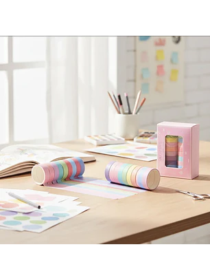 Washi tape 20 rollos tonos pastel
