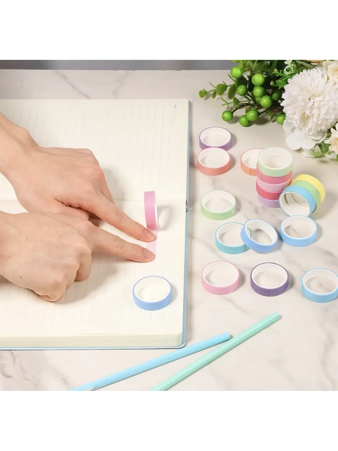 Washi tape 20 rollos tonos pastel 2