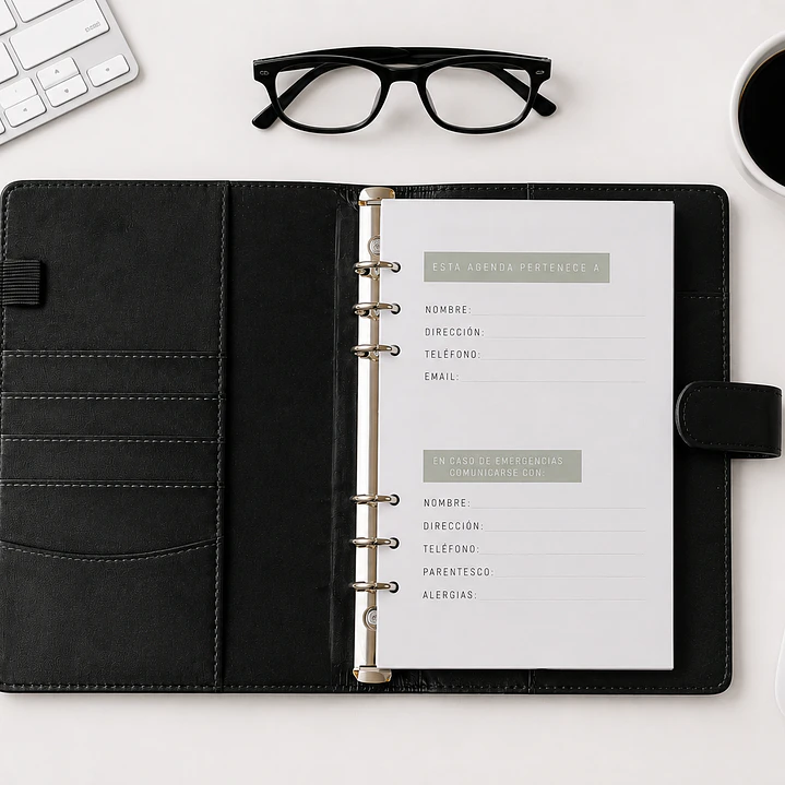 Binder Planner hombre sin fecha  4