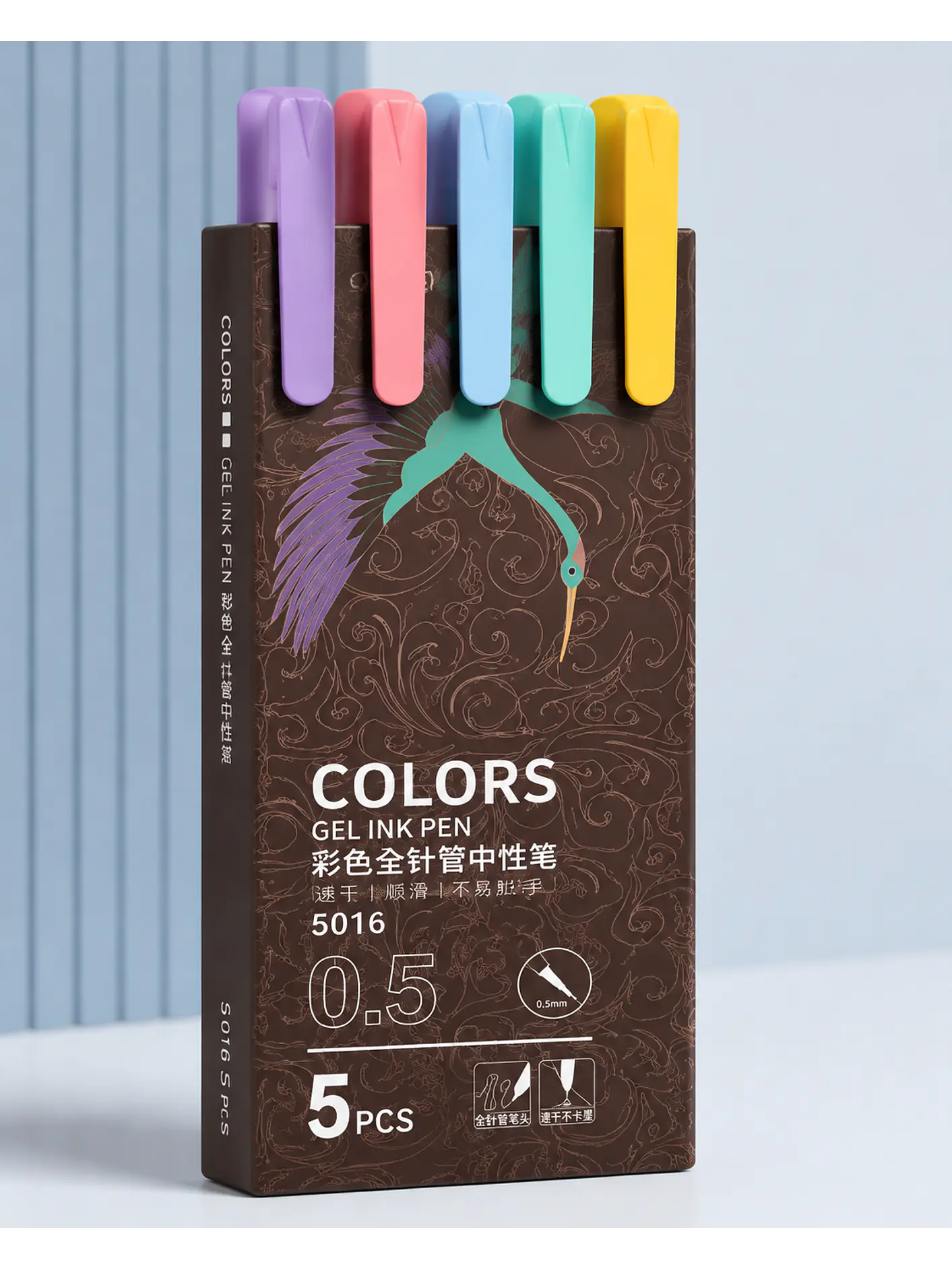 Set de 5 lápices tinta gel 0.5mm 1