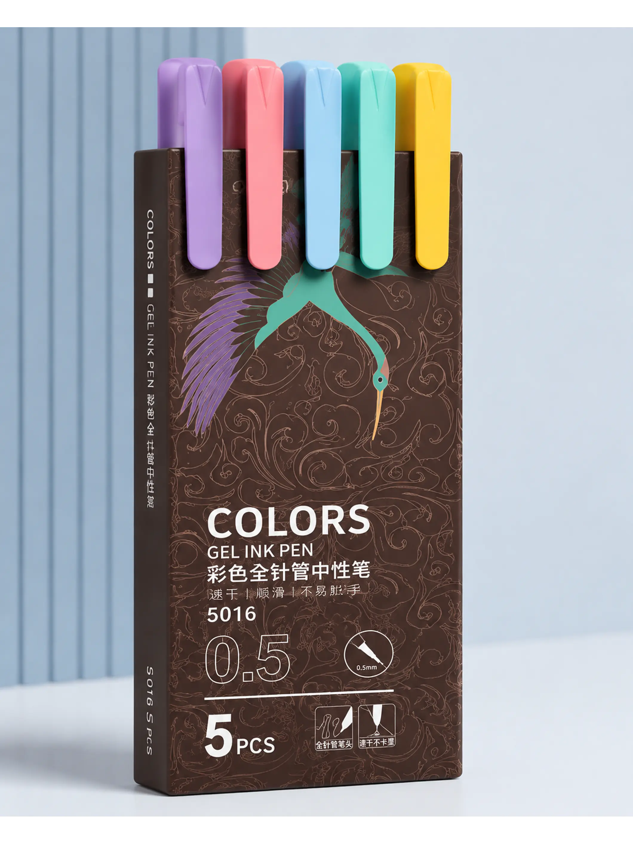 Set de 5 lápices tinta gel 0.5mm 1