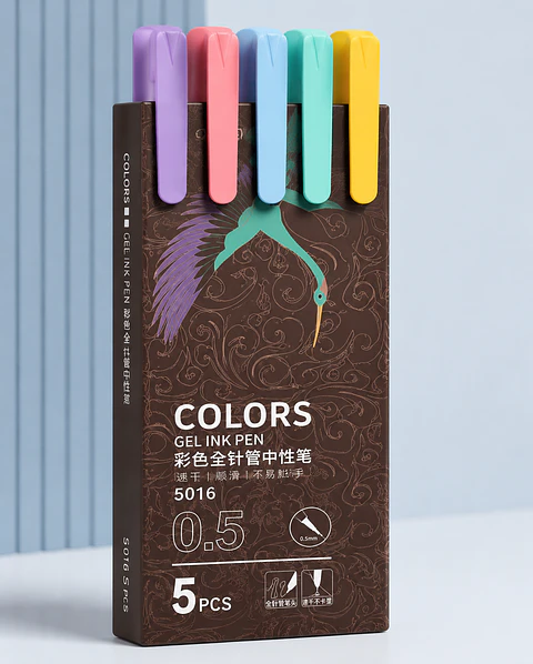 Set de 5 lápices tinta gel 0.5mm