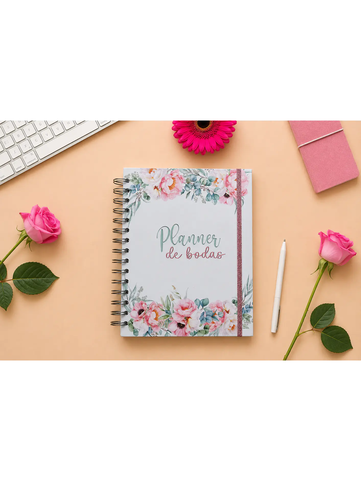 Planner de bodas Flores rosas 1