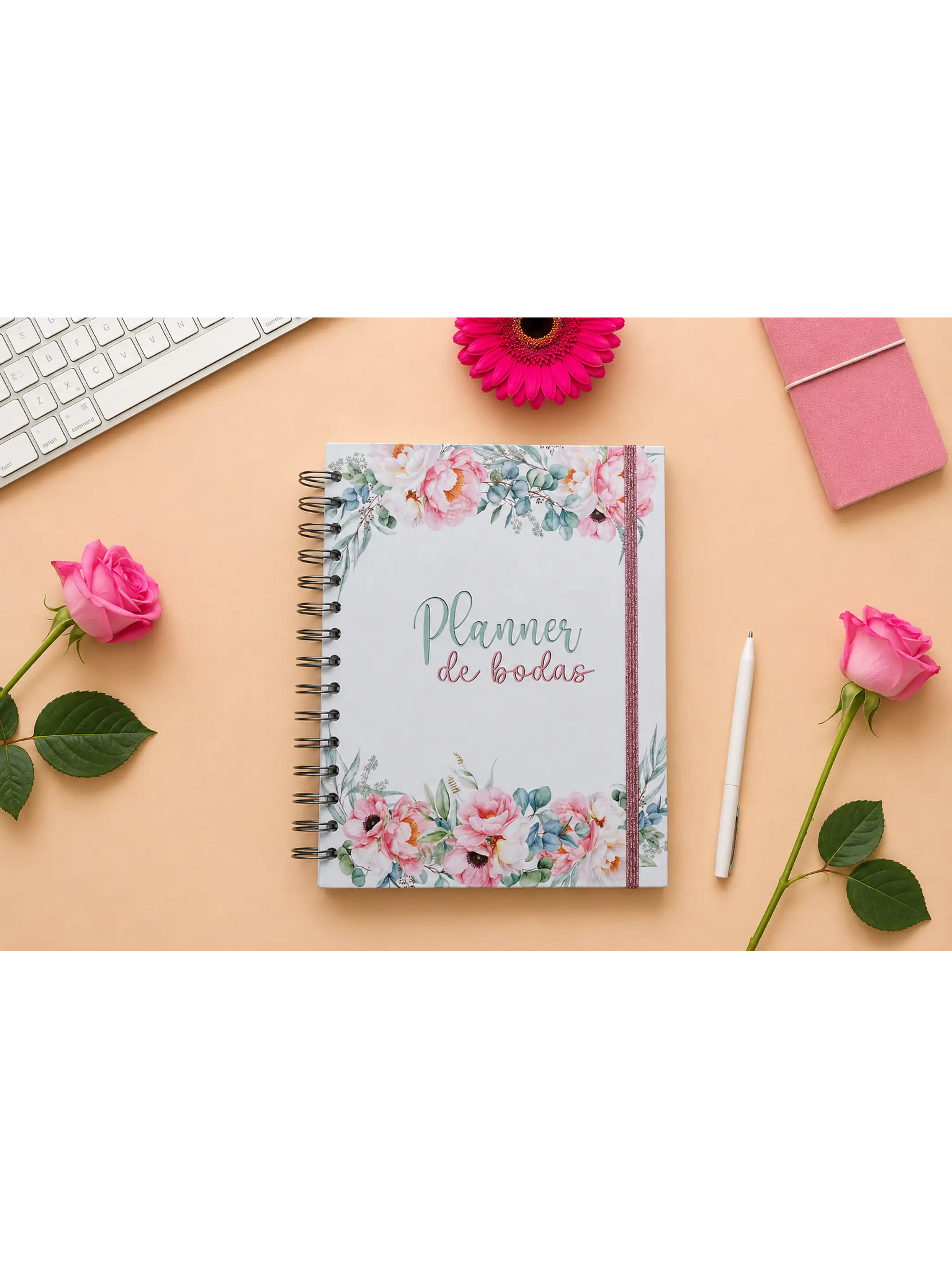 Planner de bodas Flores rosas 1