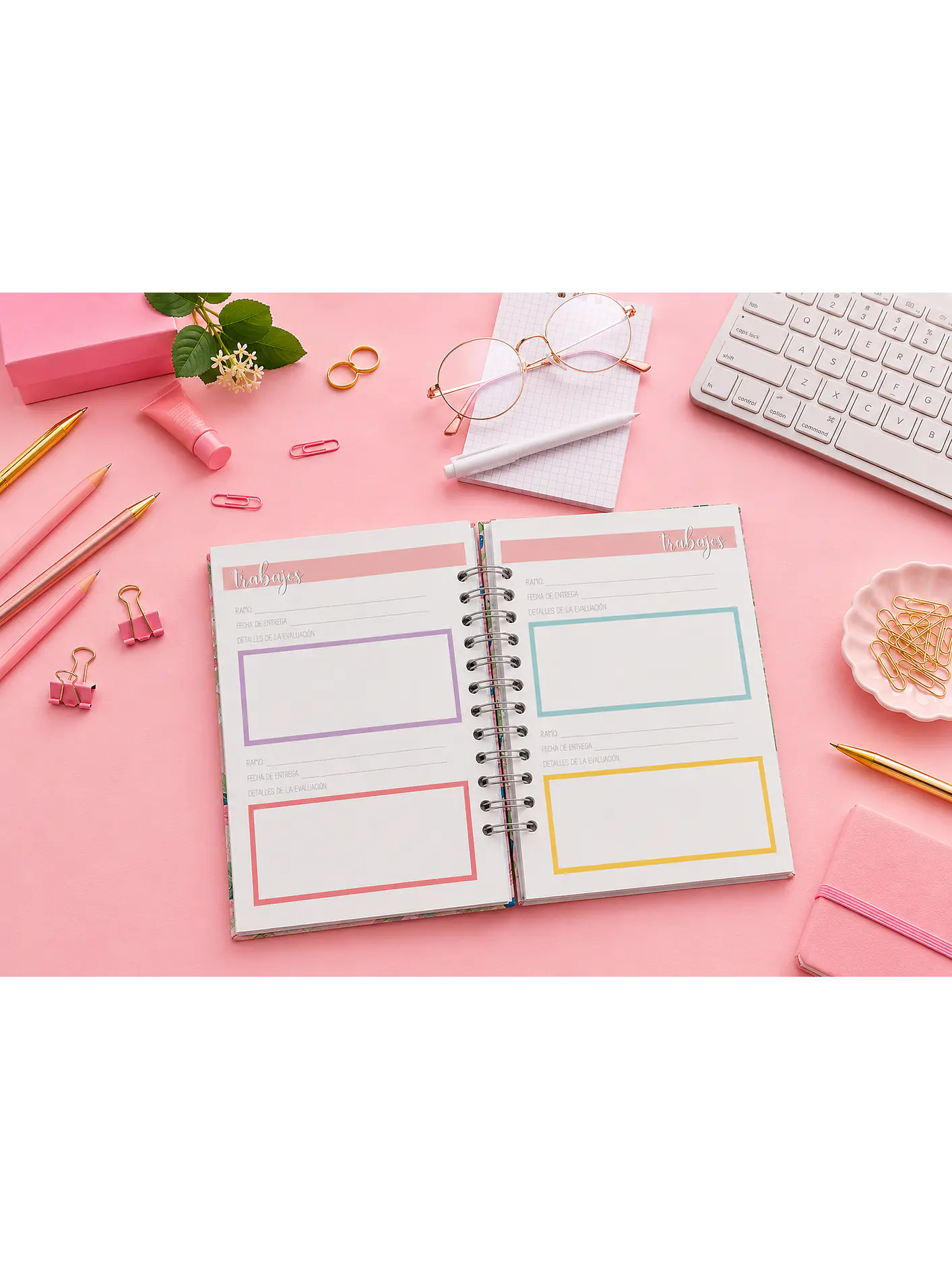 Planner universitario Flamenco rosado 8