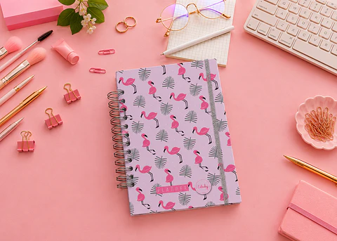 Planner universitario -  Flamenco rosado