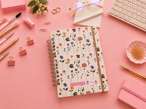 Planner universitario -  Flores Vintage