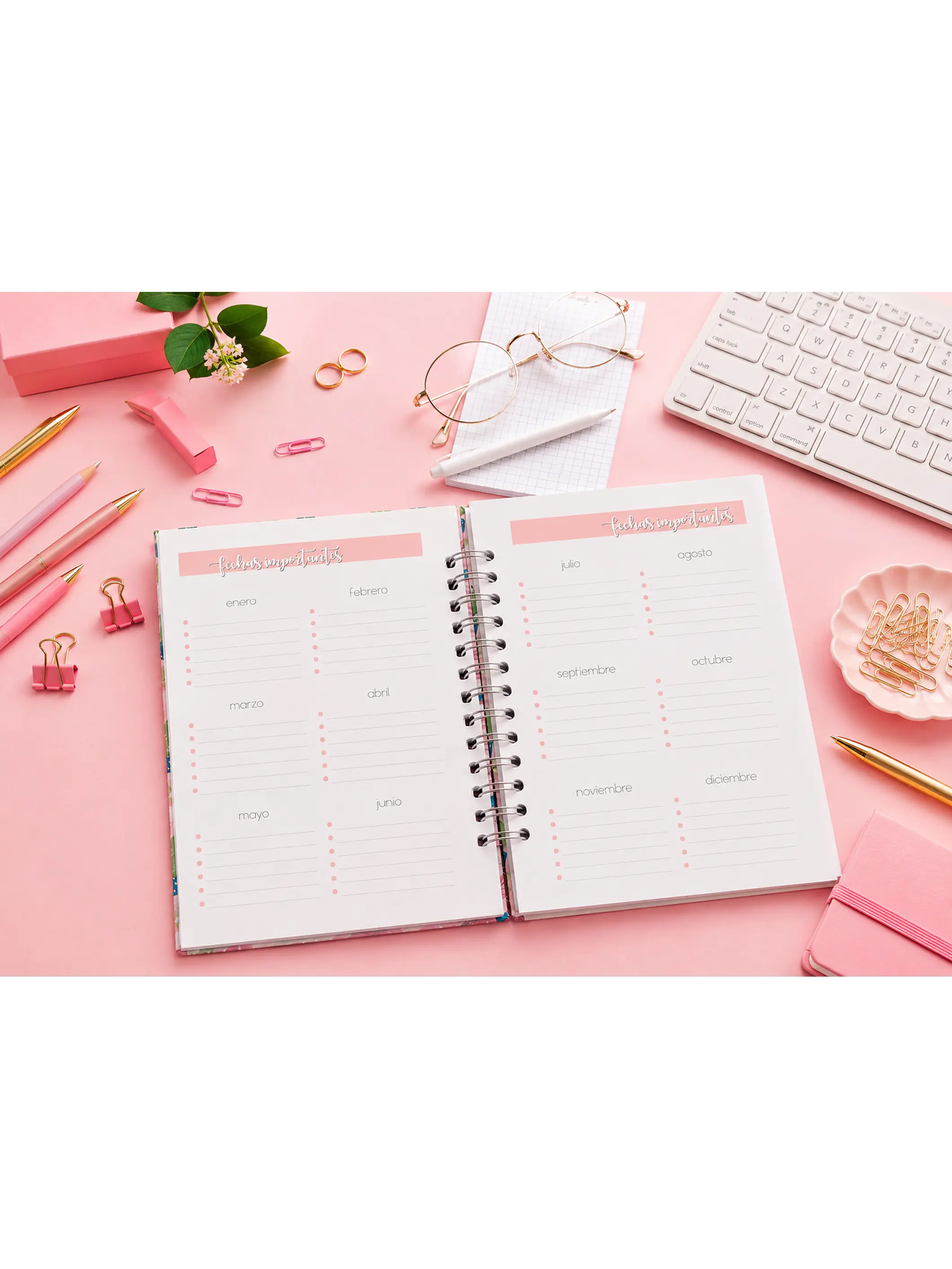 Planner universitario Flores Vintage 6