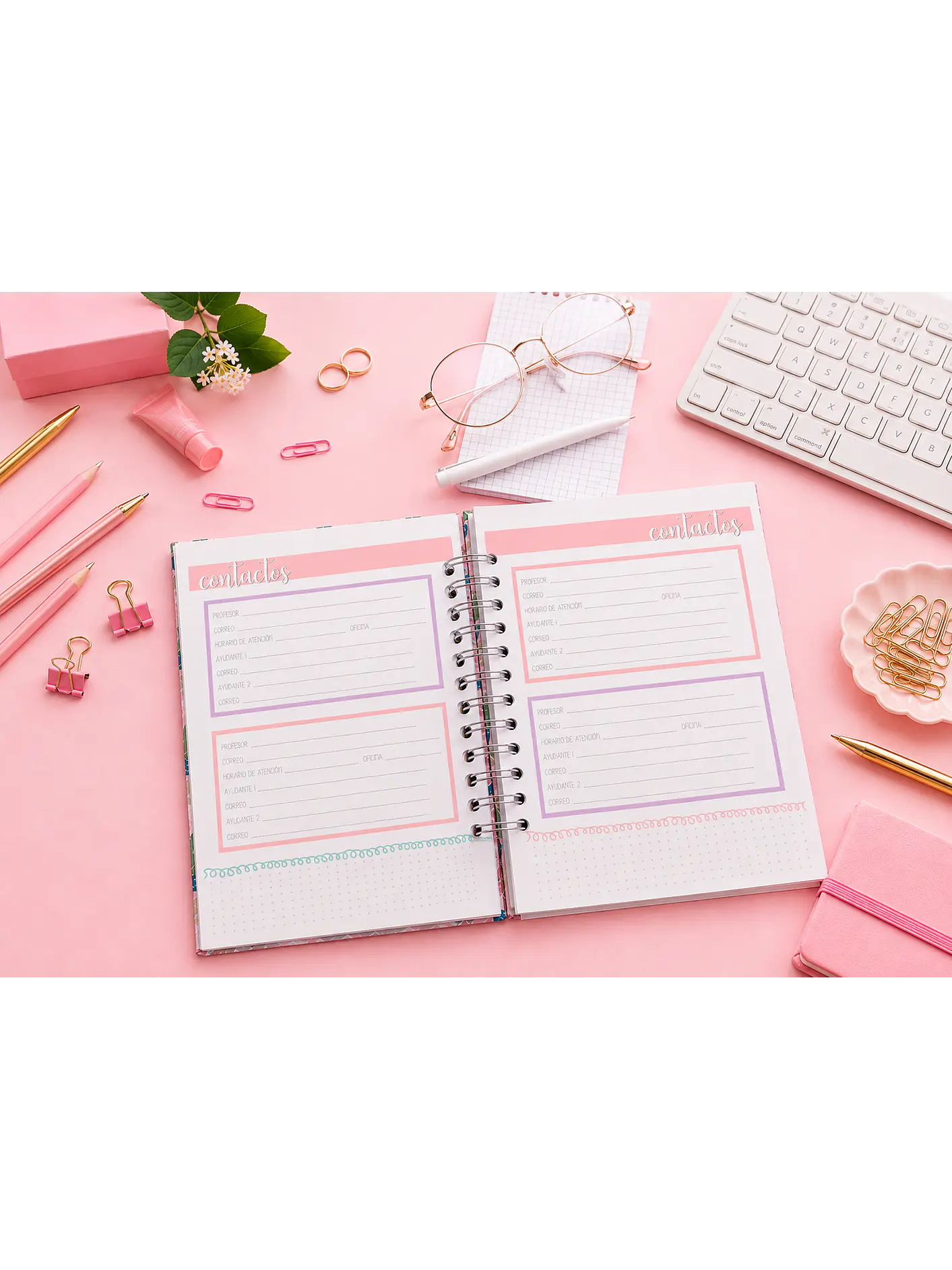 Planner universitario sin fecha  Animal Print Leopardo 7