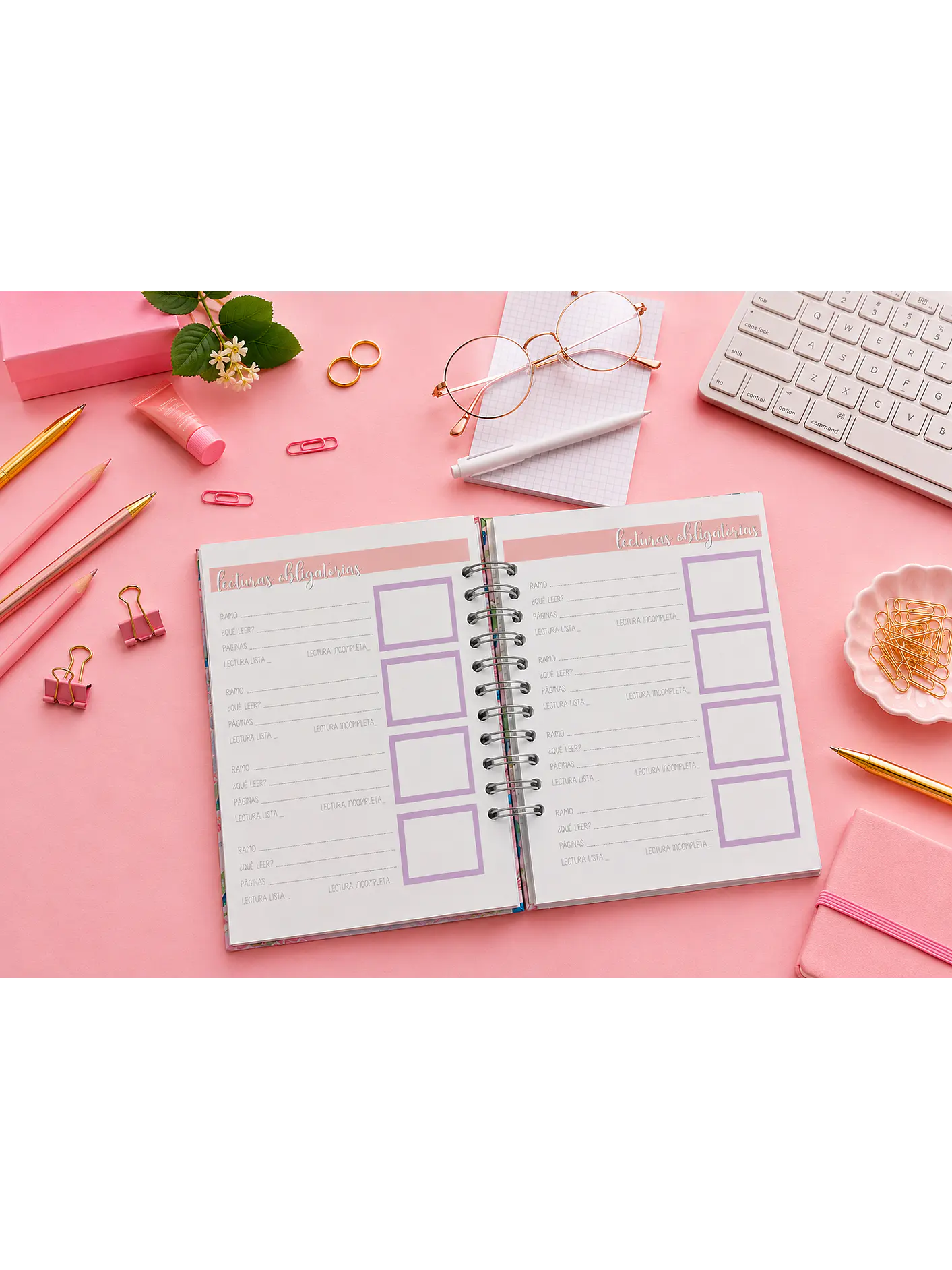 Planner universitario sin fecha  Animal Print Leopardo 6