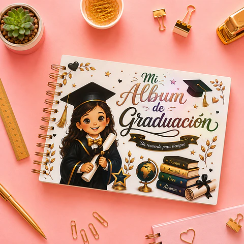 Recuerdo de graduación álbum + dedicatorias - Personalizable con nombre
