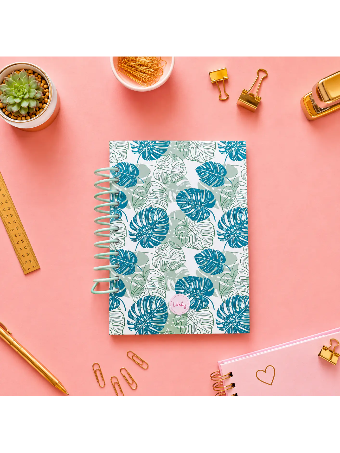 Cuaderno Monstera verde 1
