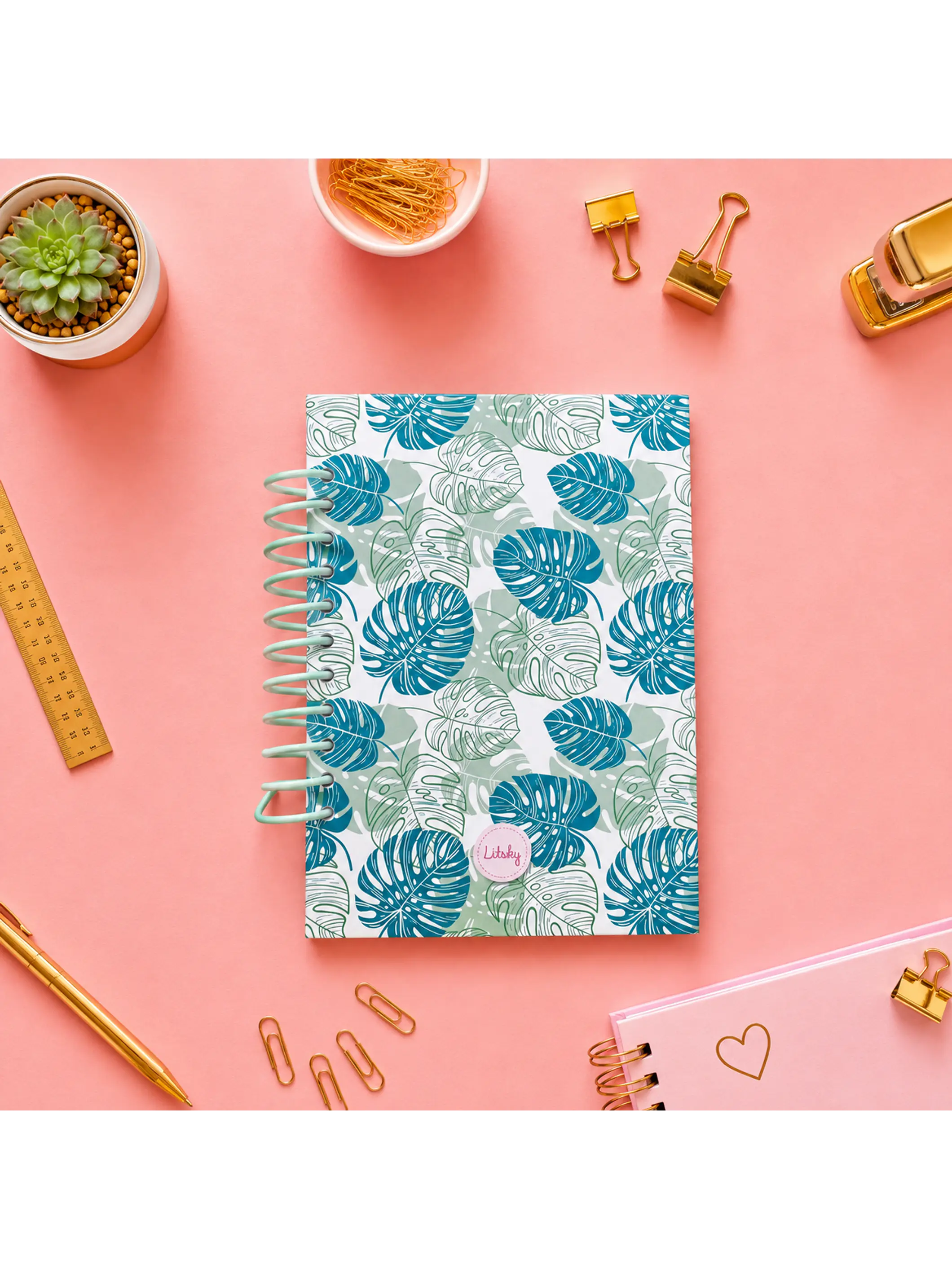 Cuaderno Monstera verde 1