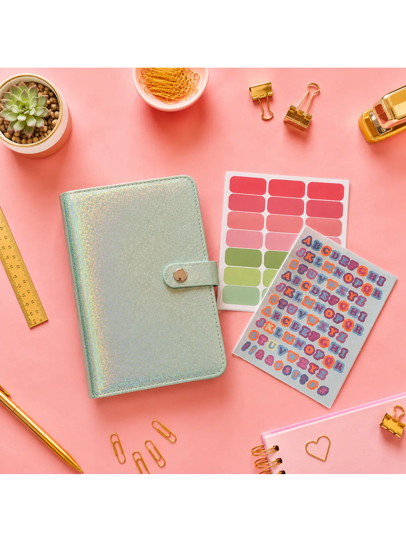 Binder organizador de gastos glitter  5
