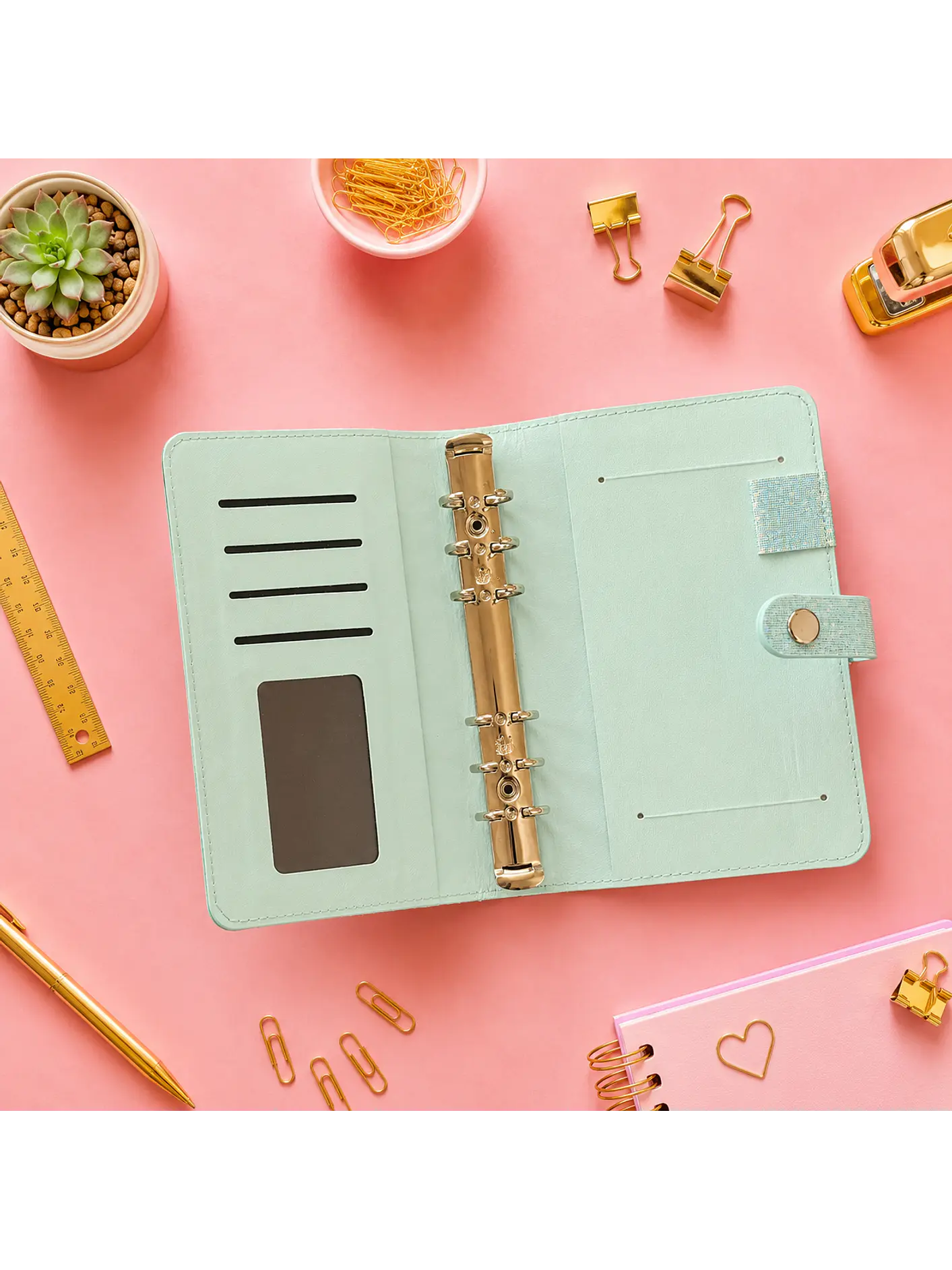 Binder organizador de gastos glitter  2