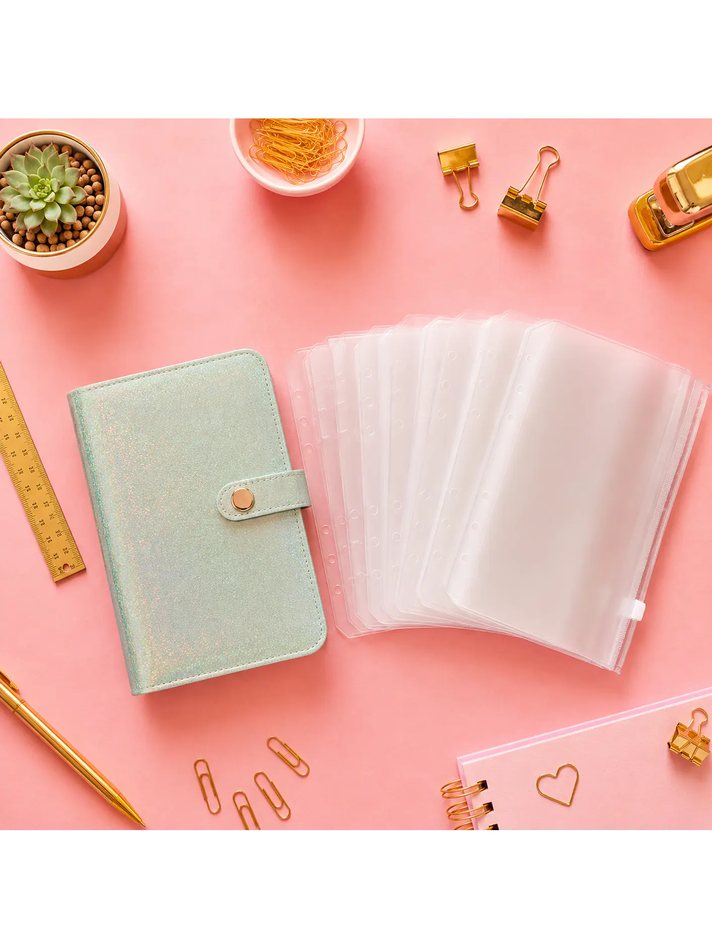 Binder organizador de gastos glitter  4