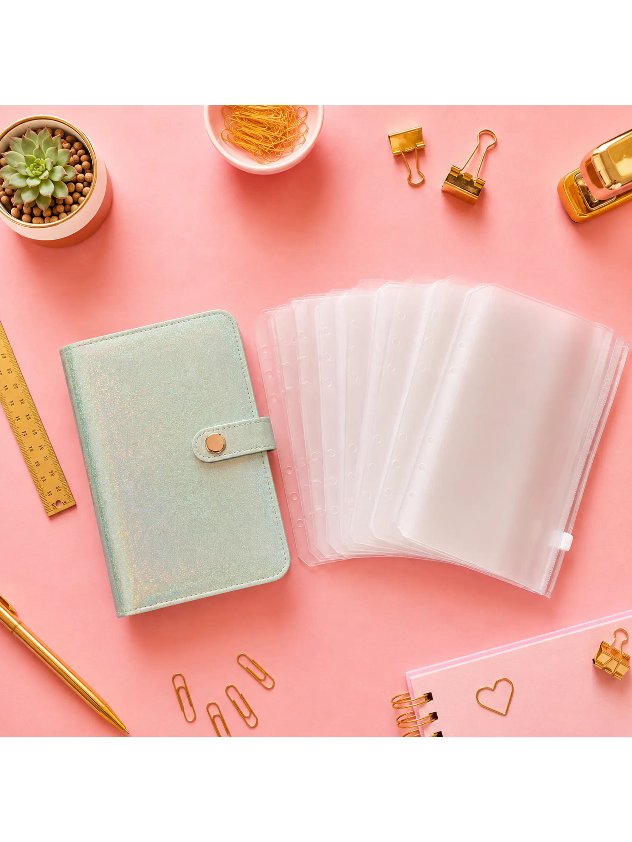 Binder organizador de gastos glitter  4