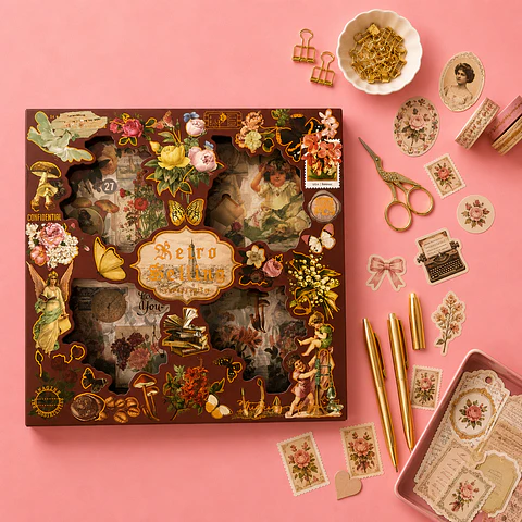 Set stickers vintage 100 hojas 