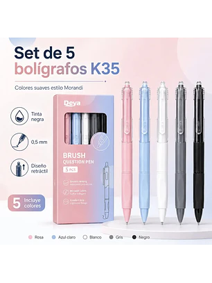 Set 5 lápices gel secado rápido 