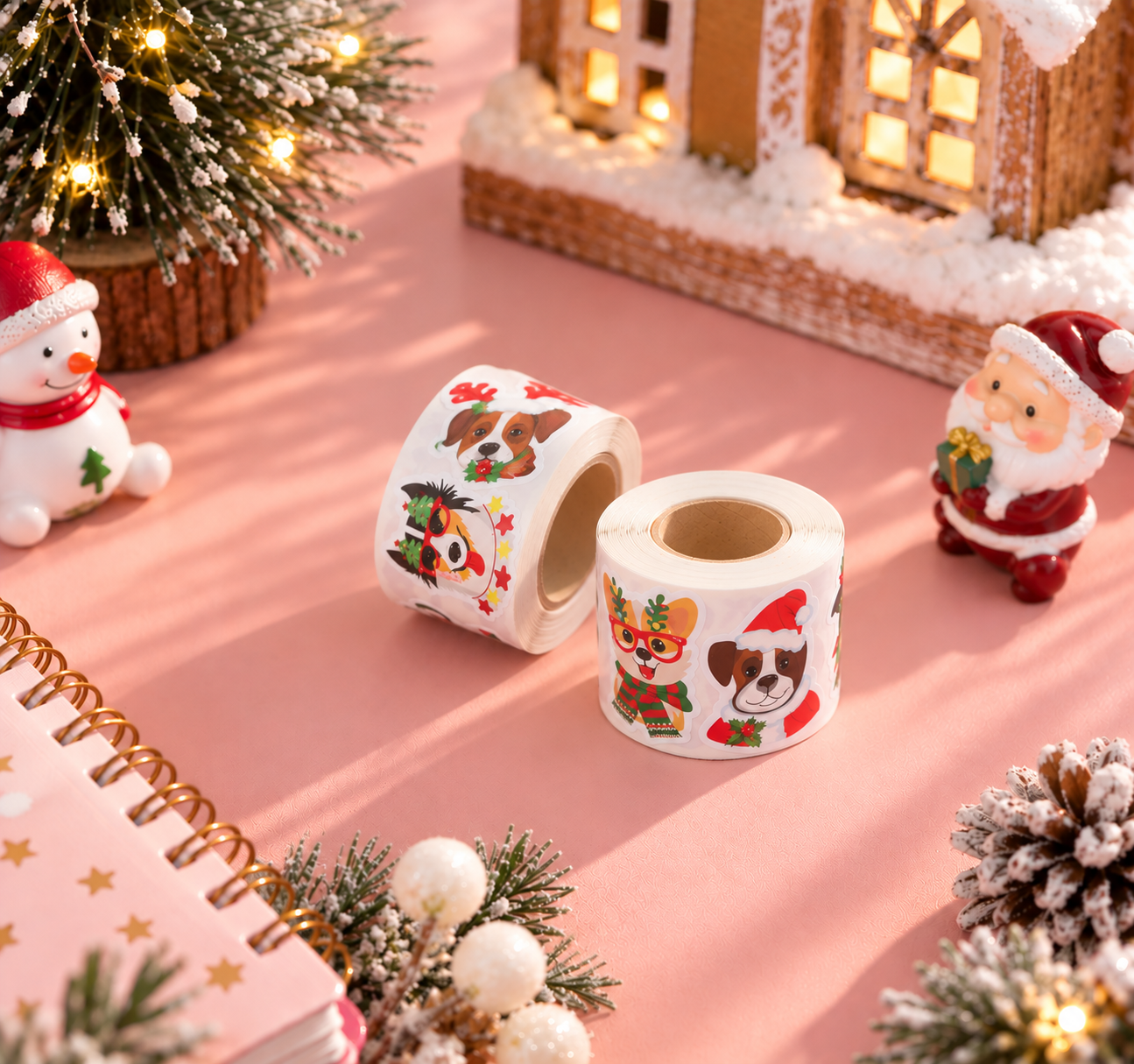 Pegatinas navideñas perrunas (250uni) 1