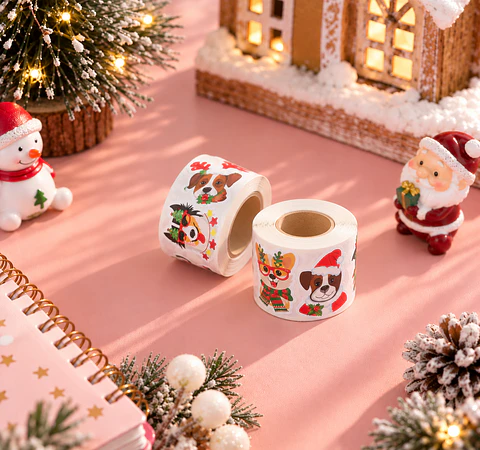 Pegatinas navideñas perrunas (250uni)