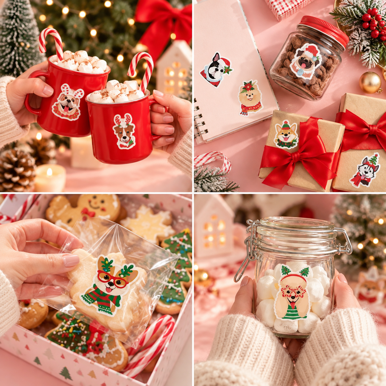 Pegatinas navideñas perrunas (250uni) 4