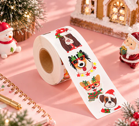 Pegatinas navideñas perrunas (250uni)