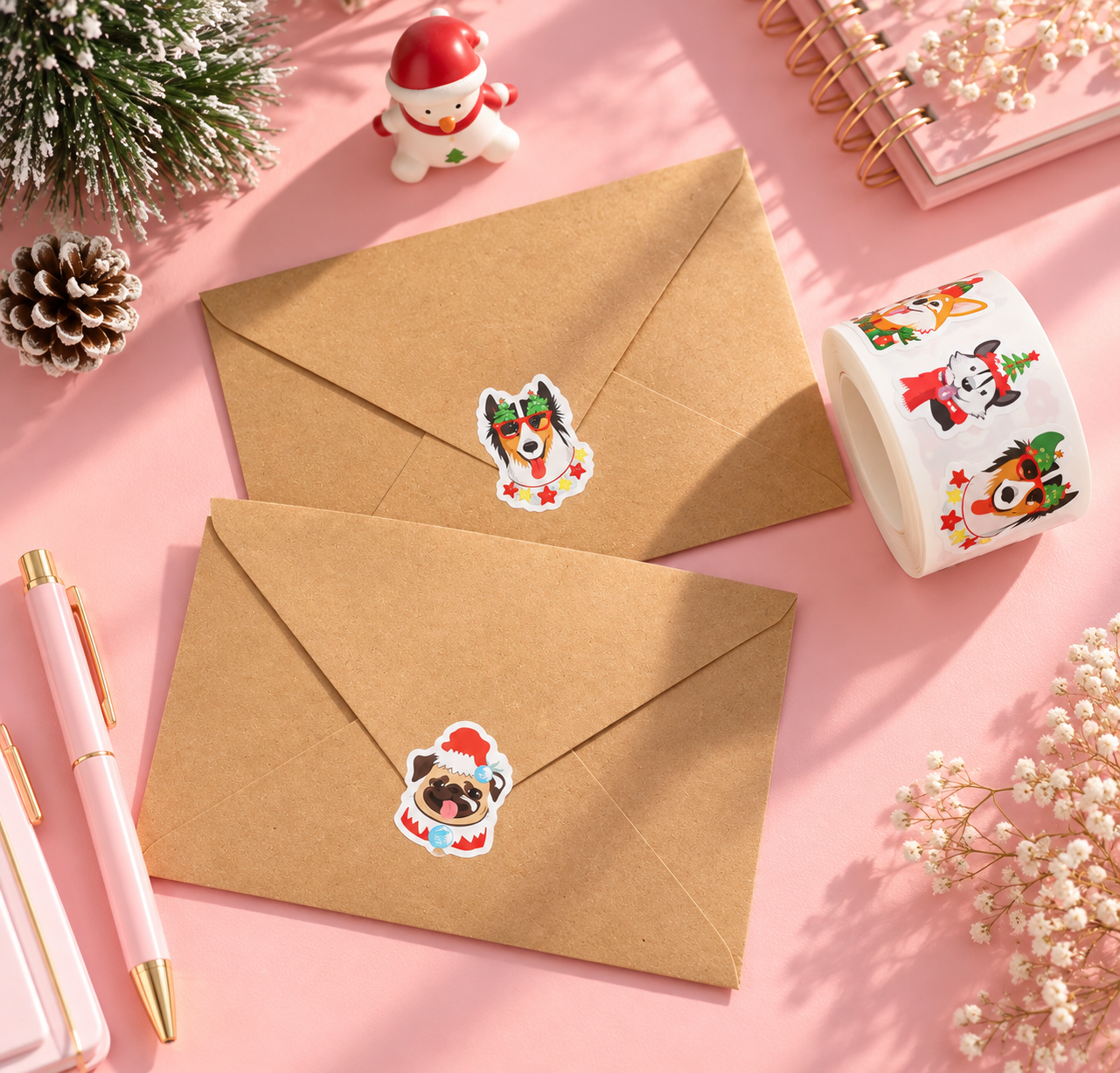 Pegatinas navideñas perrunas (250uni) 5