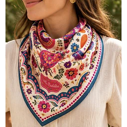 Pañuelo bohemio pájaros y flores