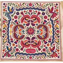 Pañuelo bohemio pájaros y flores