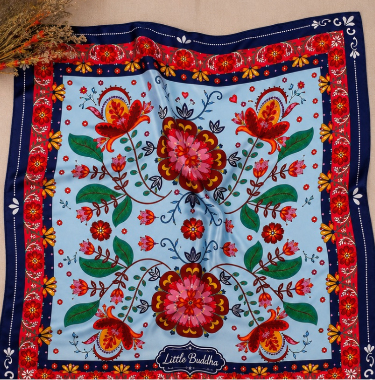 Pañuelo jardín celeste