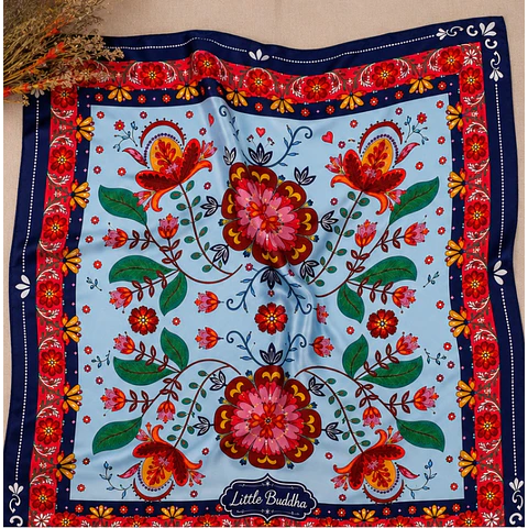 Pañuelo jardín celeste