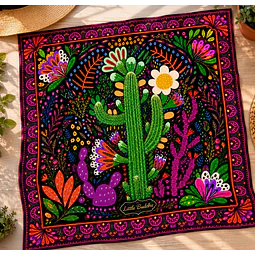 Pañuelo cactus y flores