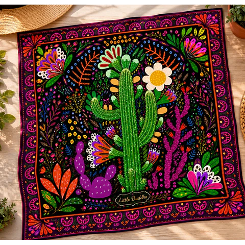 Pañuelo cactus y flores