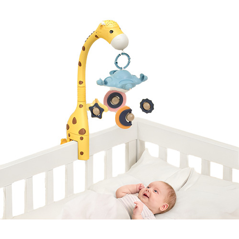 Movil Musical Giratorio Proyector De Luces y Control Remoto 1