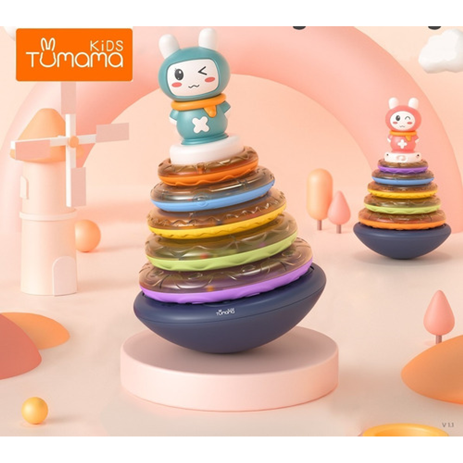 Juguete Apilable Luz Y Música Volumen Ajustable 2