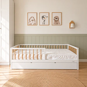 Cama montessori com gaveta Branco