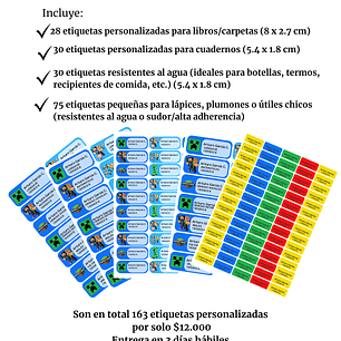 Etiquetas Escolares Pack 1