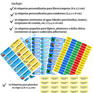 Etiquetas Escolares Pack 2