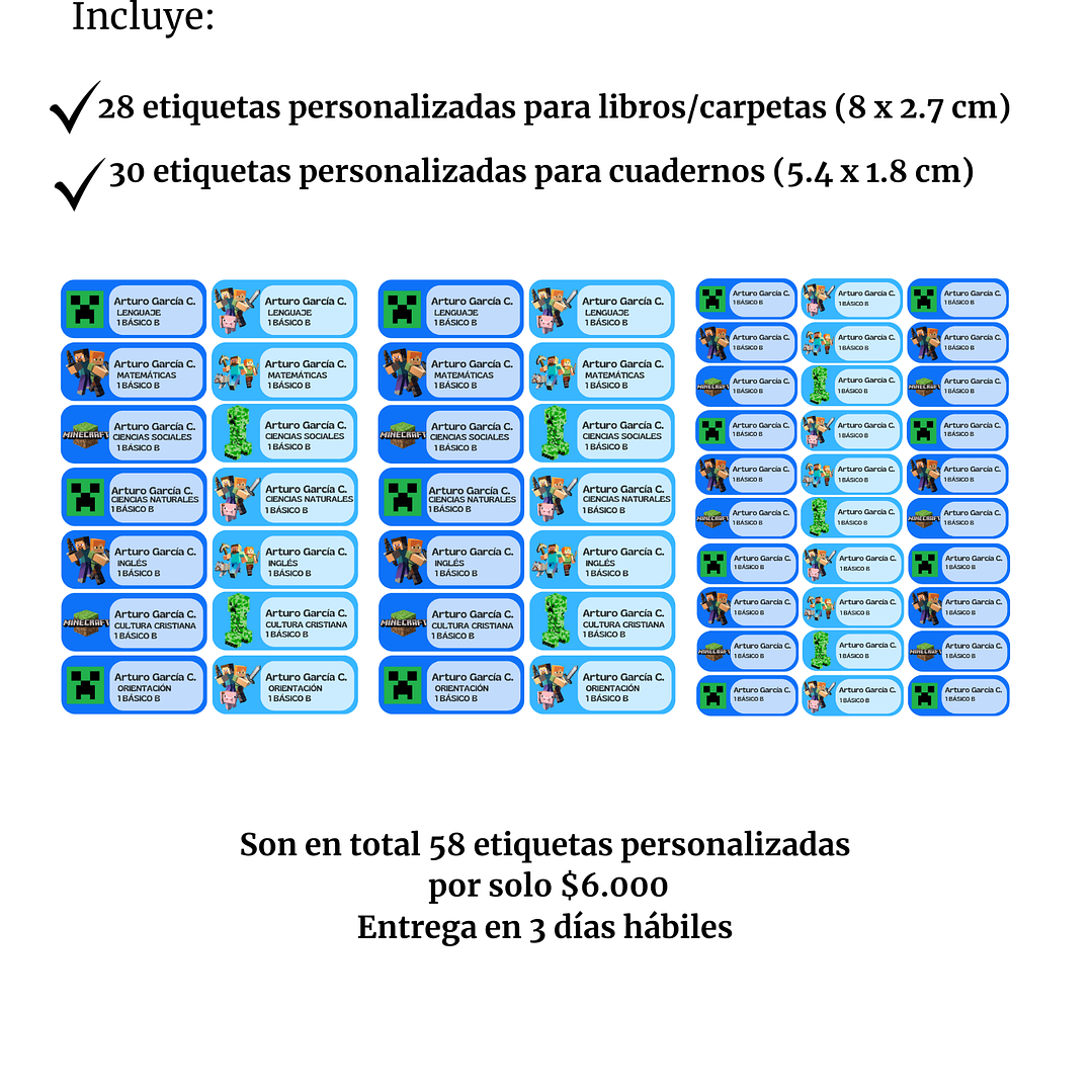 Etiquetas Escolares Pack 3 1