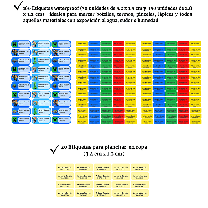 Etiquetas Escolares Pack 4 1