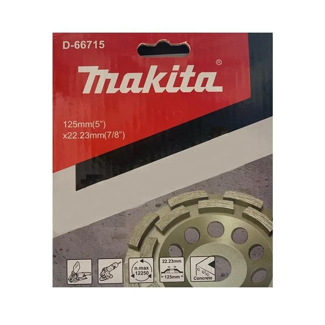 Copa Diamantada Para Concreto 125mm x 22.23mm Dob.Segm. Makita 2
