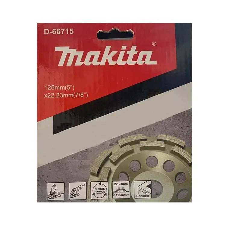 Copa Diamantada Para Concreto 125mm x 22.23mm Turbo Makita 2