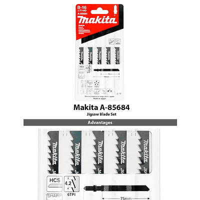 Hoja De Calar B-16 (6t x 75mm) Madera, Plástico Makita