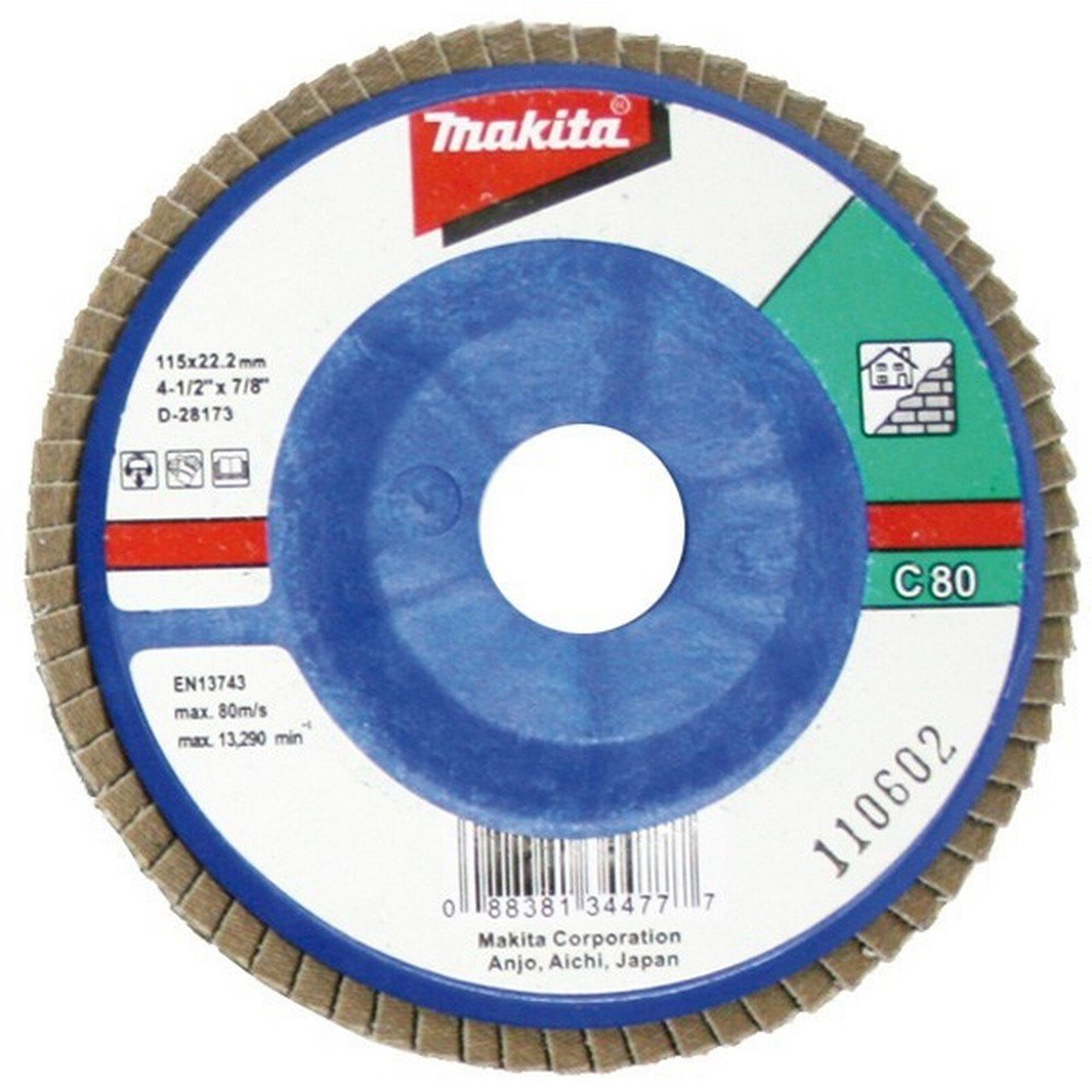 Disco Traslapado Makita 115 x 22 Grano 80 Carburo Silicio - Concreto 2