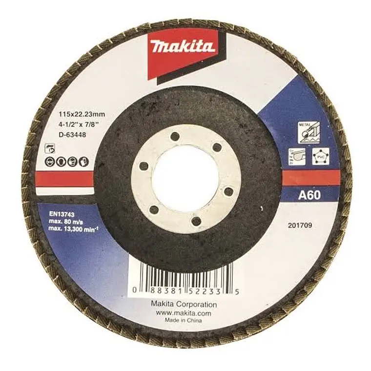 Disco Traslapado Makita 115 x 22 Gr 80 - Metal ángulo 2