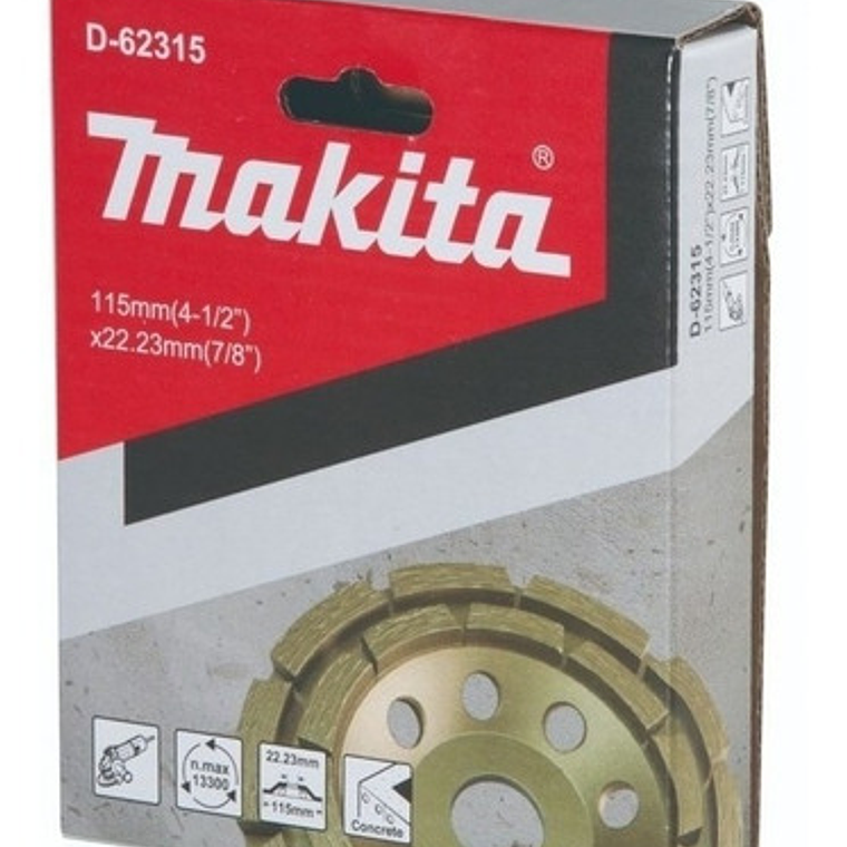 Copa Diamantada 115 x 22.23MM para Concreto Makita  2