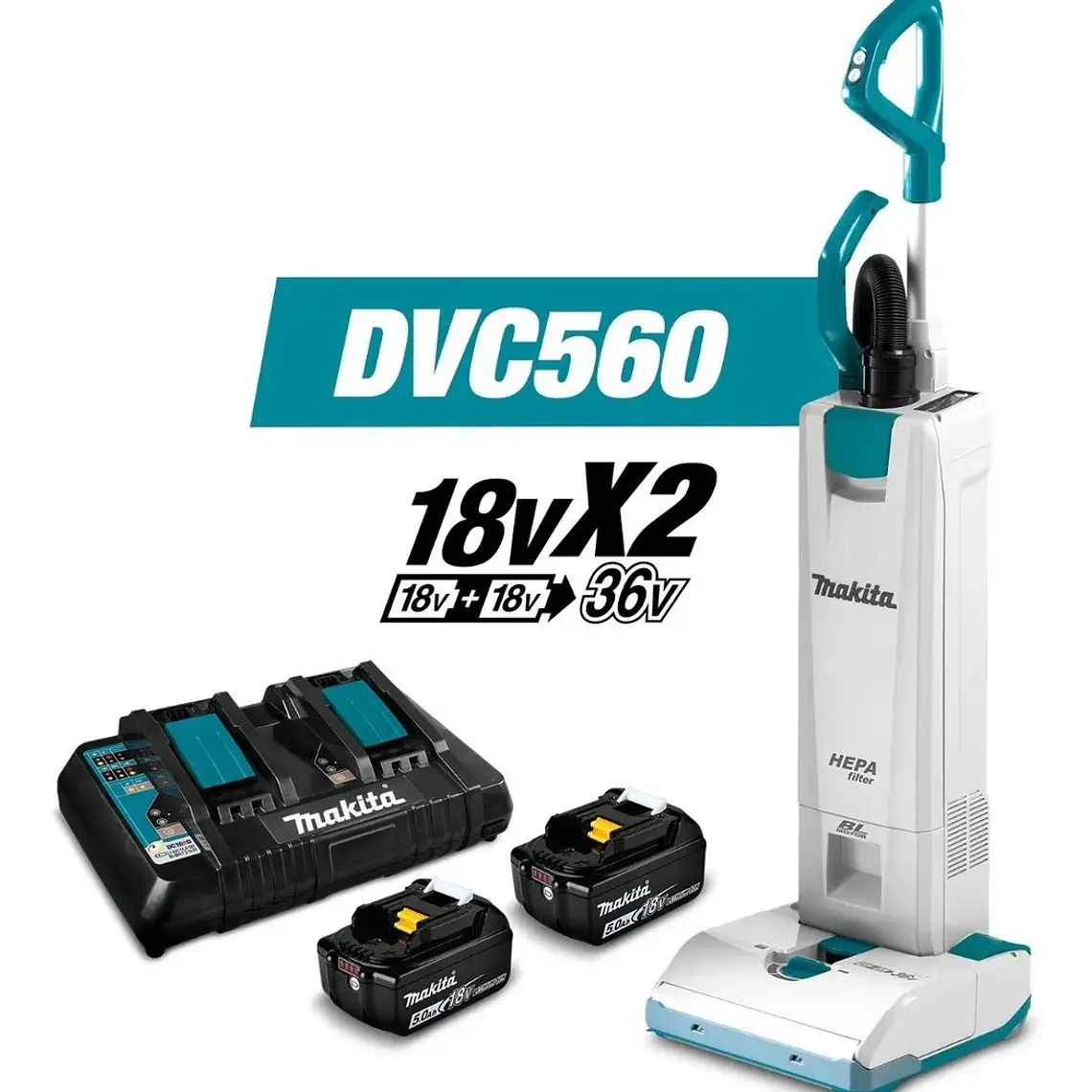 Aspiradora Vertical Inalámbrica Makita DVC560PT2 2