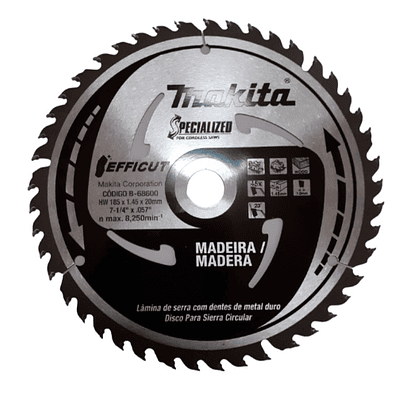 Disco Sierra Efficut Madera 185mm x 20mm x 45t Makita